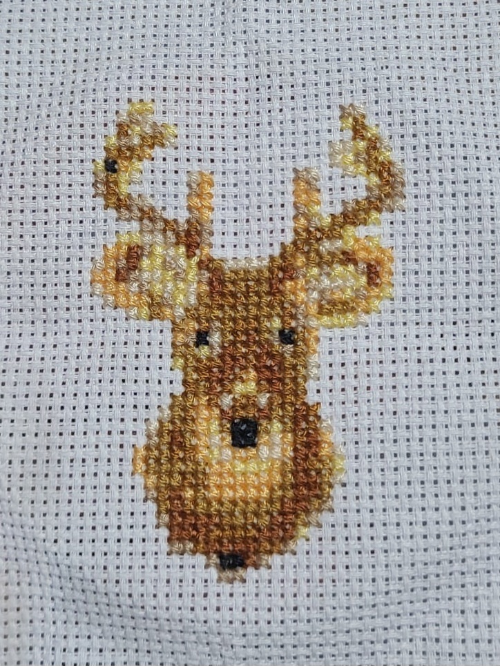 Cross stitching of a deer